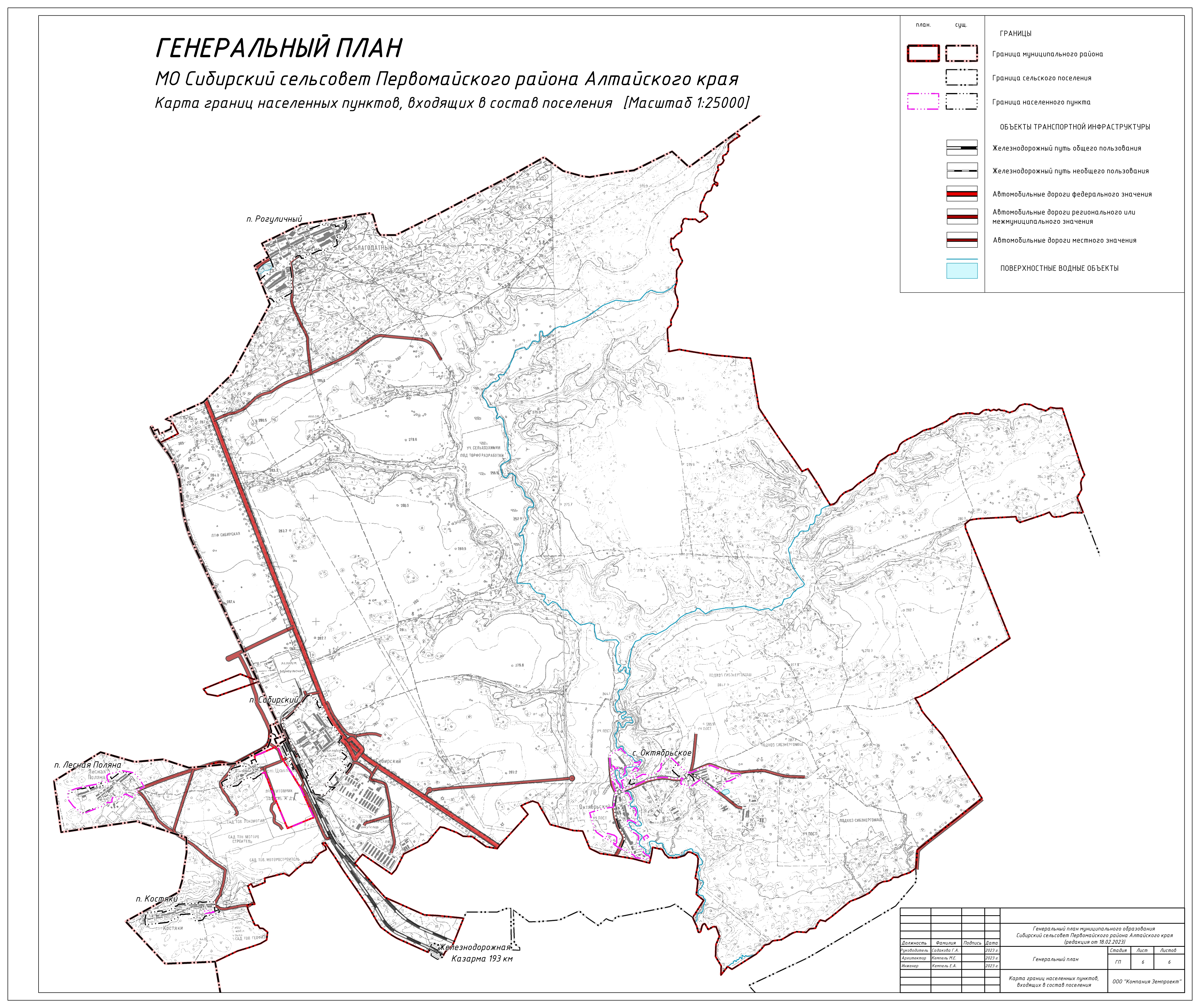 Генеральный план МО Сибирский сельсовет.